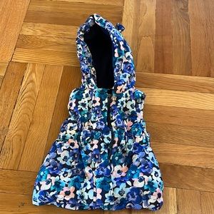 Gymboree floral puffer vest with hood